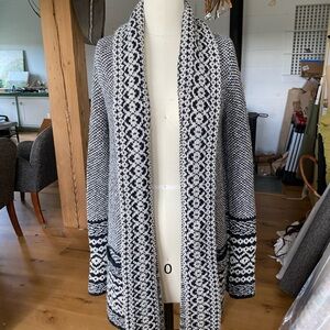 Lucky Brand Black and White Knit Cardigan